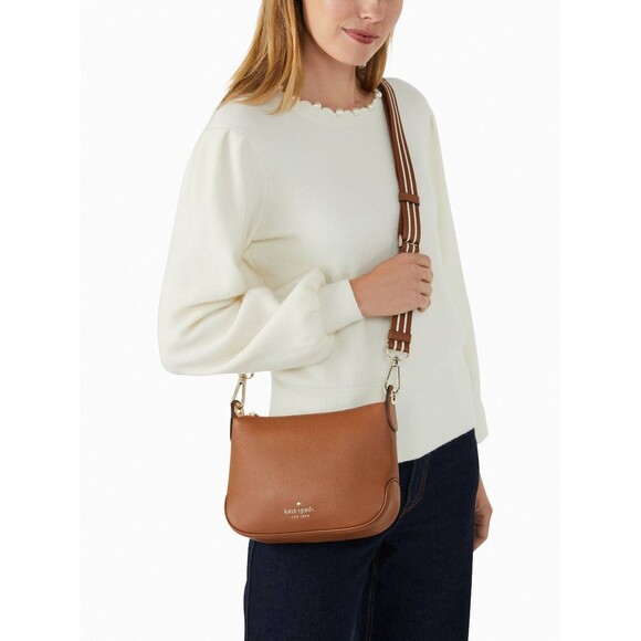 New Kate Spade Rosie Small Crossbody Pebbled Leather Warm Gingerbread - Picture 2 of 5